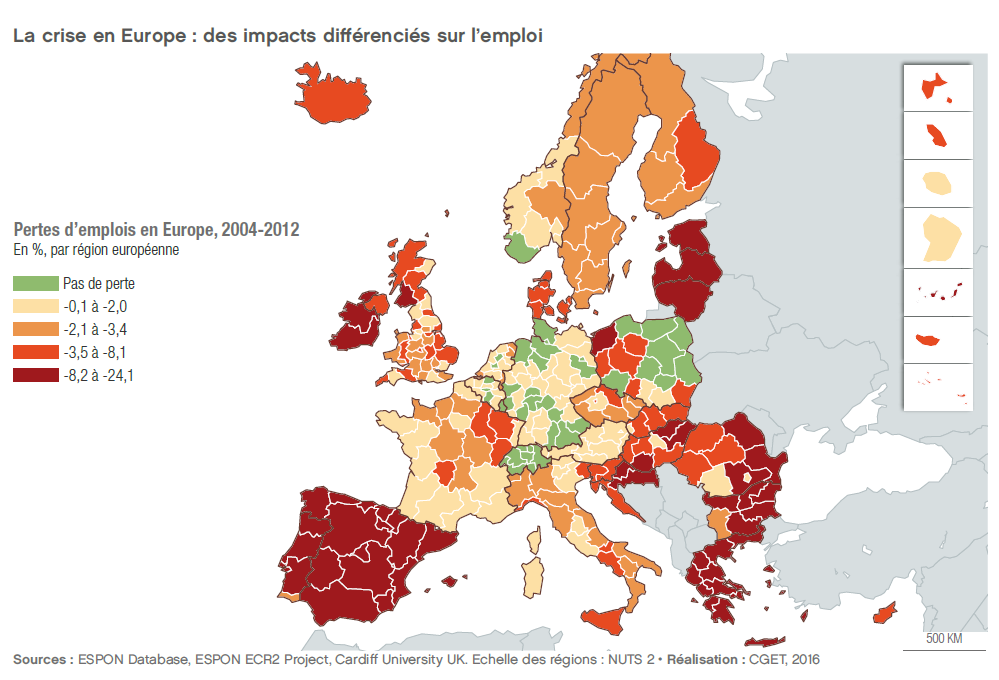 2016 - Rapport - La crise en Europe : des impacts différenciés sur l'emploi