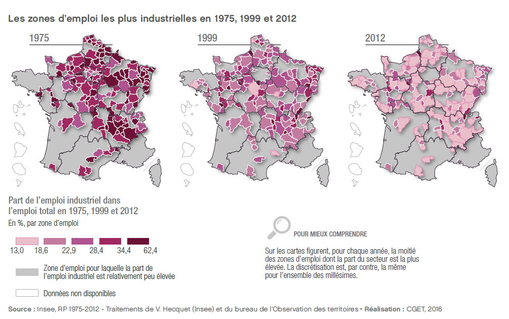 2016 - Rapport - Les zones d'emploi les plus industrielles en 1975, 1999 et 2012