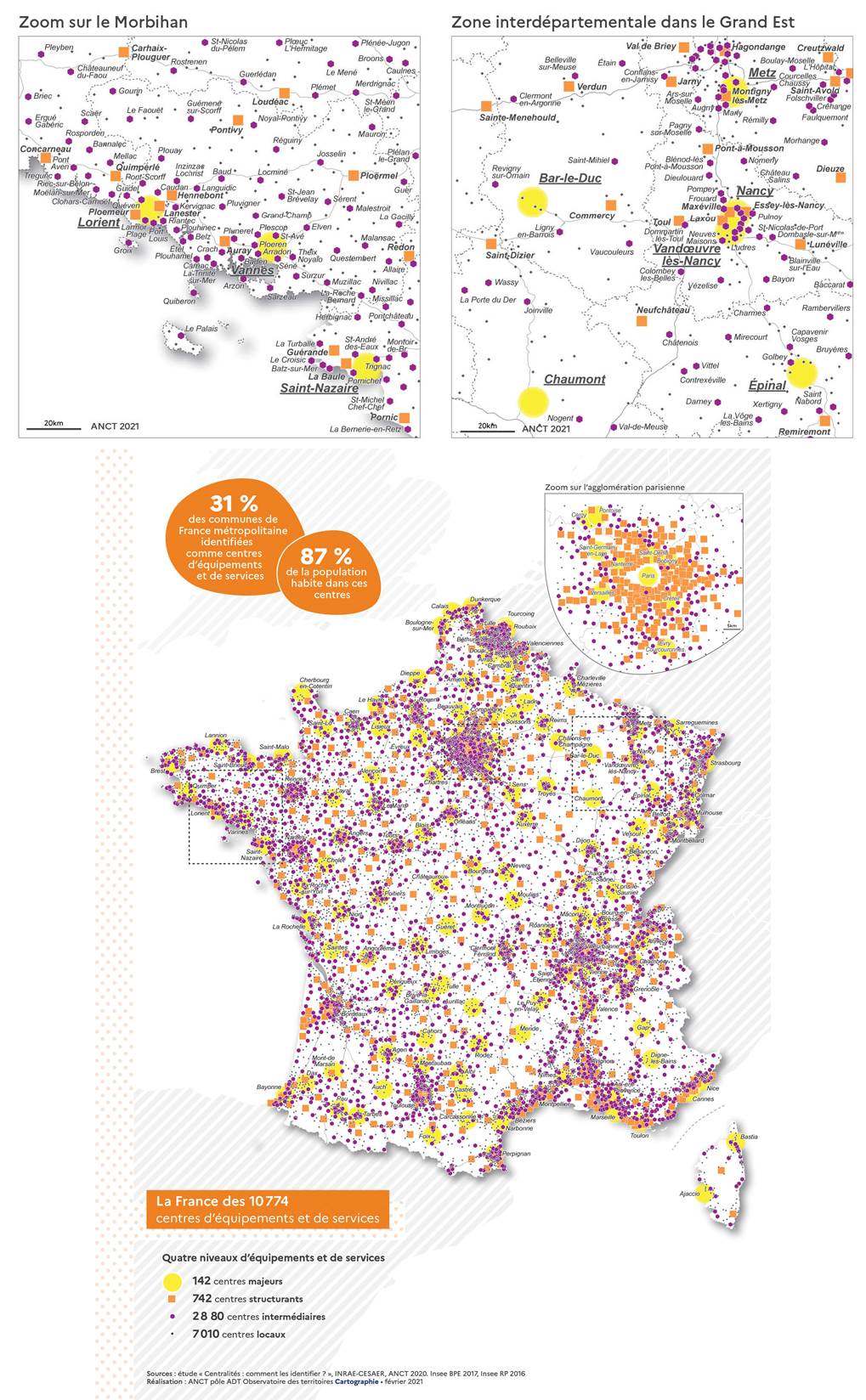 2019-2020 - Rapport - Planche 11 - Cartographie des centres d'équipements et de services en France