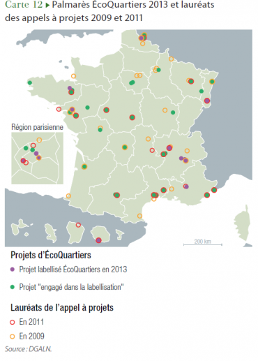 2014 - Environnement - Palmarès EcoQuartiers 2013 et lauréats des appel à projets 2009 et 2011